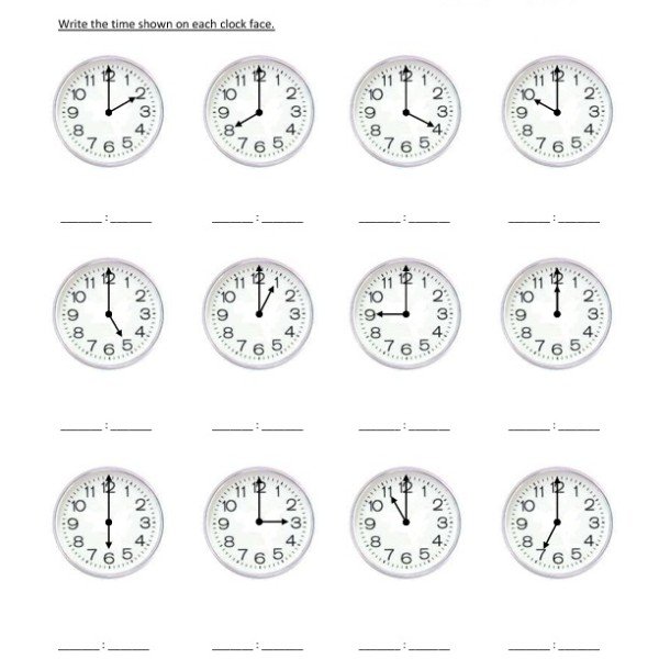 First Grade Reading Clocks Worksheet 05 â One Page Worksheets